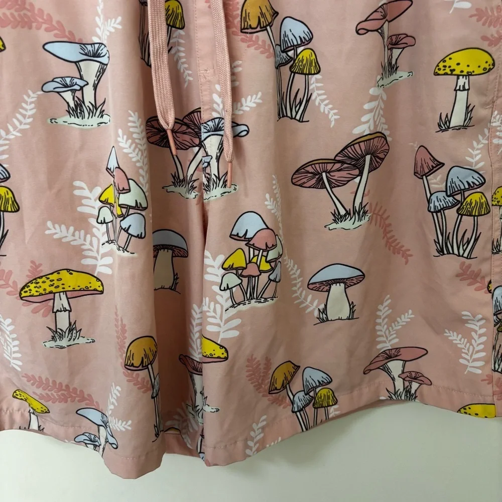 Fresh prints of bel air Mushroom Print Pink Drawstring swim surf beach Shorts